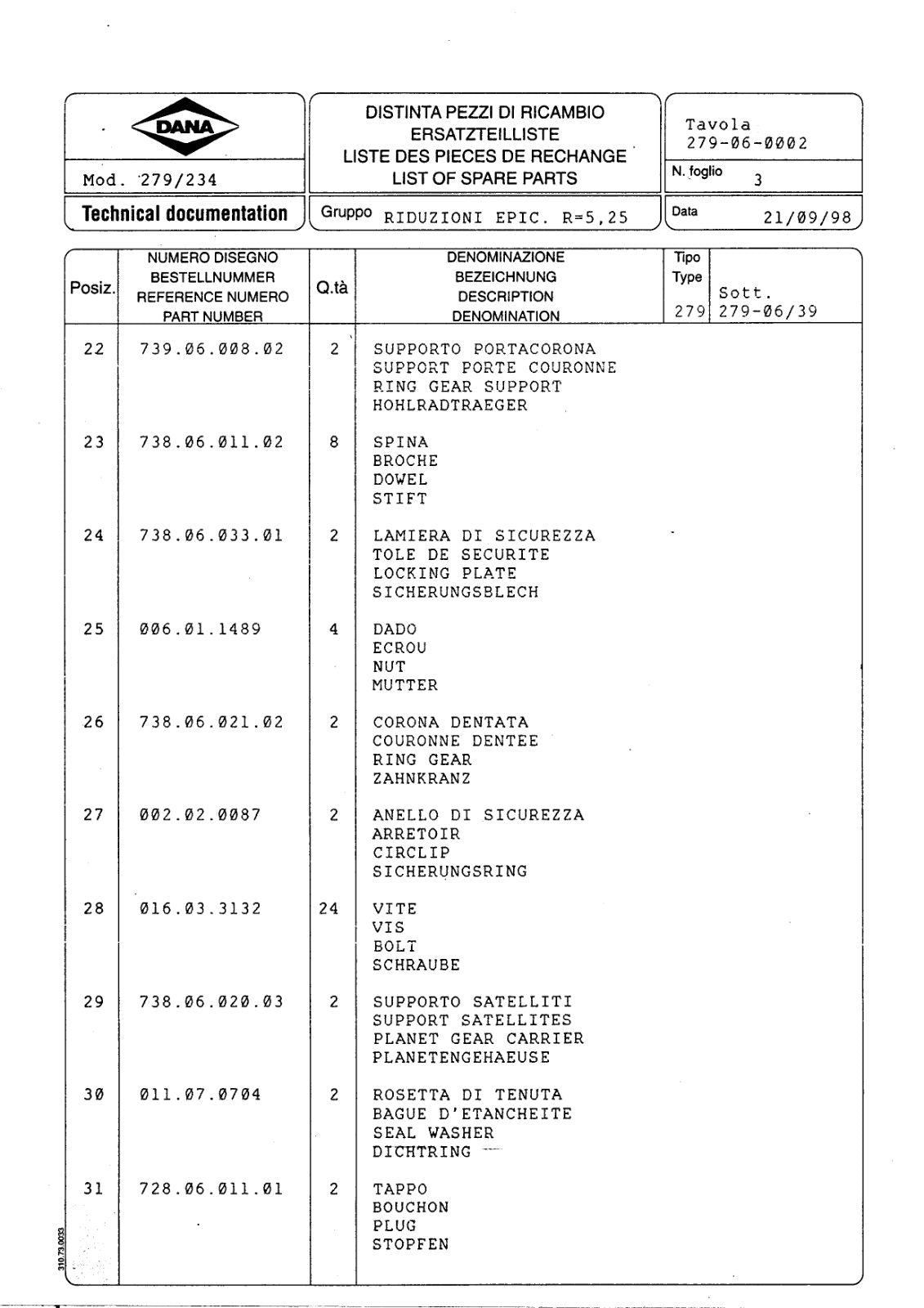 Dana Spicer 279/234 Steering Axle Parts Catalog for Caterpillar – sample page 3