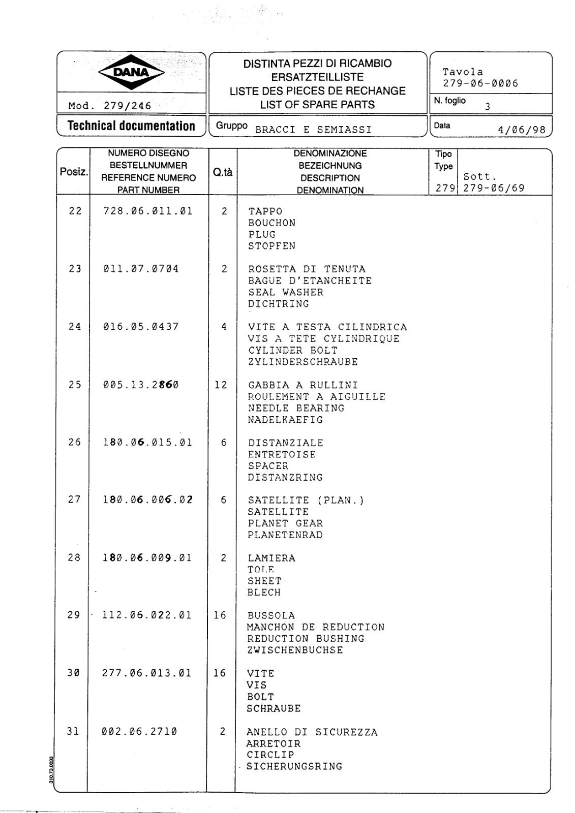 Dana Spicer 279/246 Steering Axle Parts Catalog for Matbro TS 350 Telehandler – sample page 3