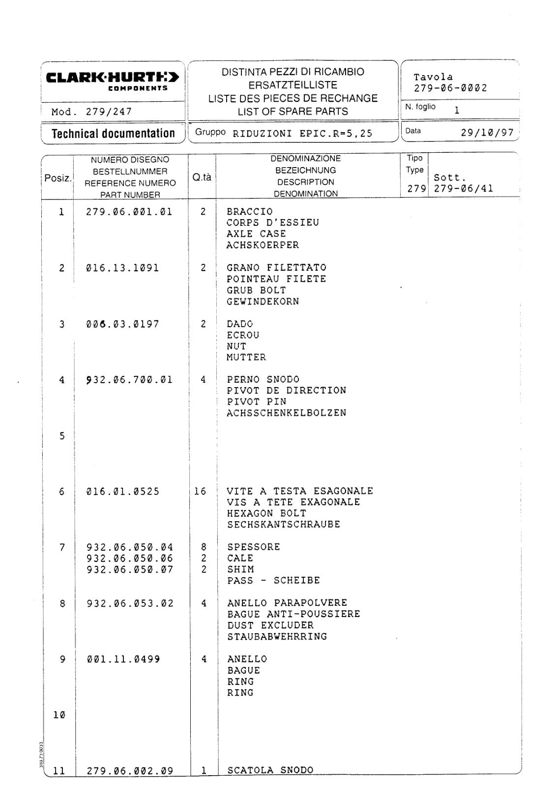 Dana Spicer 279/247 Steering Axle Parts Catalog for Manitou (Manitou 217708) – sample page 2