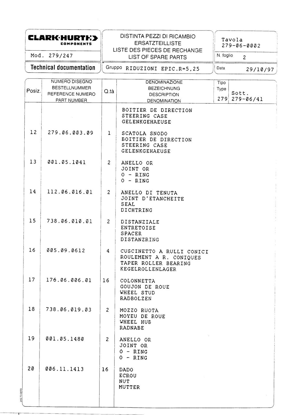 Dana Spicer 279/247 Steering Axle Parts Catalog for Manitou (Manitou 217708) – sample page 3
