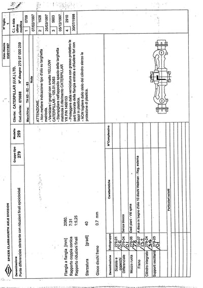 Dana Spicer 279/259 Steering Axle Parts Catalog for Caterpillar – sample page 1