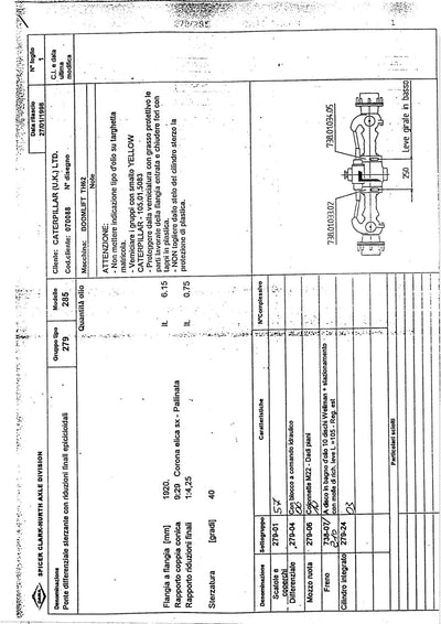 Dana Spicer 279/285 Steering Axle Parts Catalog for Caterpillar – sample page 1