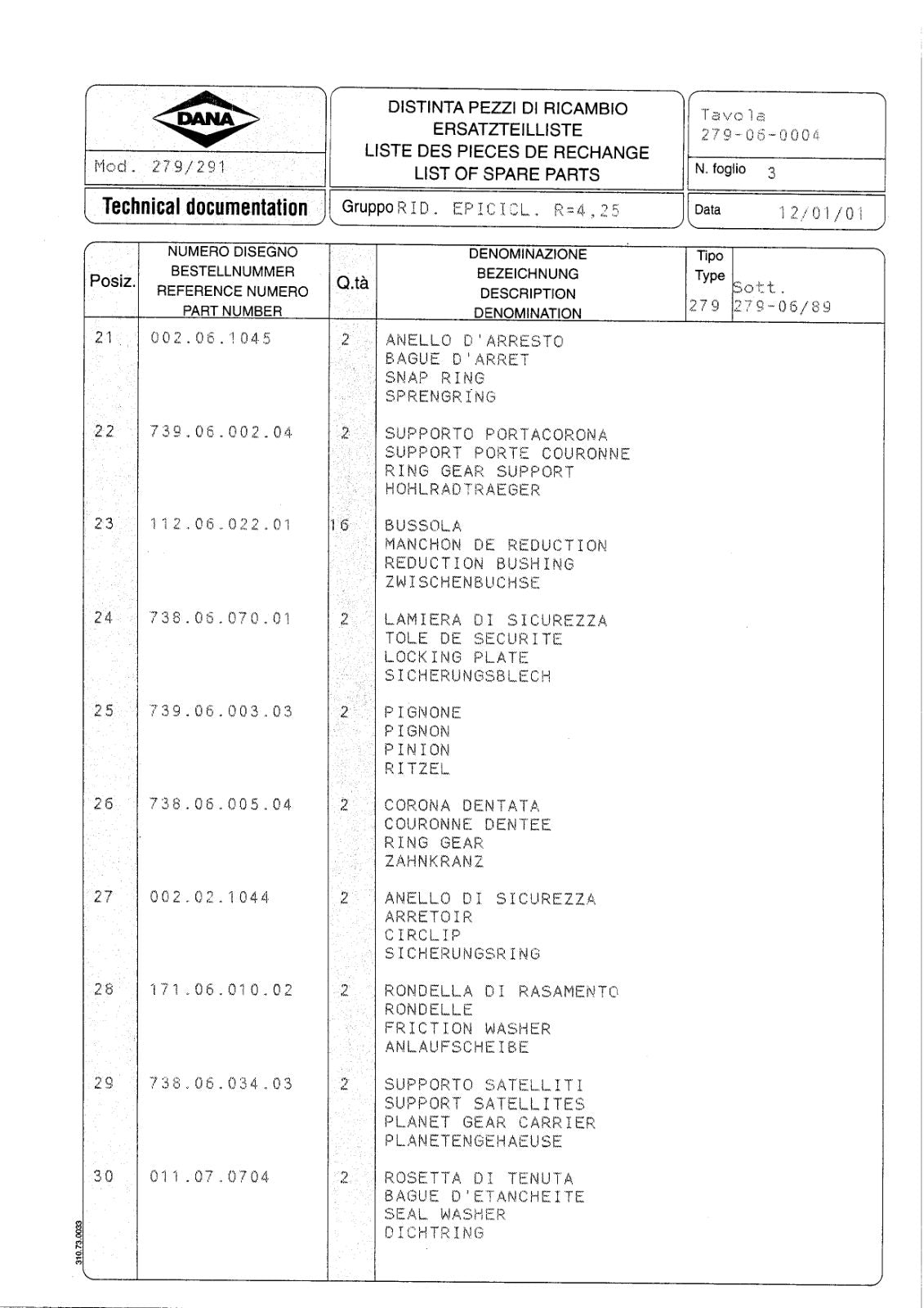 Dana Spicer 279/291 Steering Axle Parts Catalog for Liebherr A 308 Wheeled Excavator – sample page 3