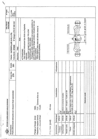 Dana Spicer 279/301 Steering Axle Parts Catalog for Caterpillar – sample page 1