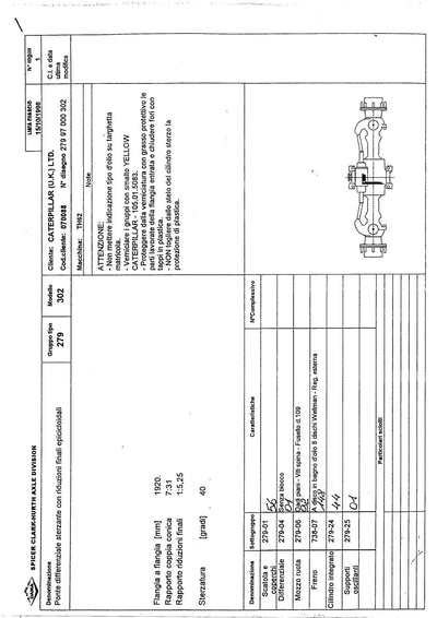 Dana Spicer 279/302 Steering Axle Parts Catalog for Caterpillar – sample page 1