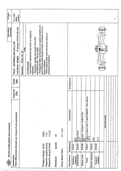 Dana Spicer 279/304 Steering Axle Parts Catalog for Caterpillar – sample page 1