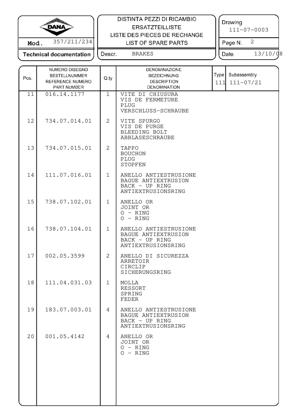 Dana Spicer 357/211/234 Steering Axle with Drop Box Parts Catalog for Dieci ET130/131-ETB130/131 Telehandler – sample page 3