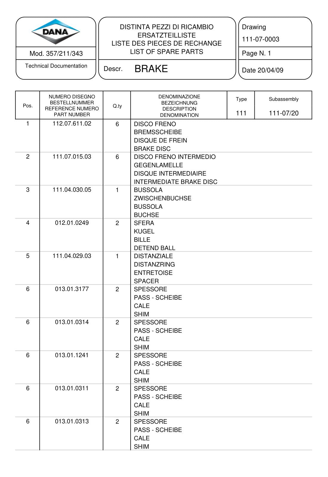 Dana Spicer 357/211/343 Steering Axle with Drop Box Parts Catalog for Sanko MST S6 Telehandler – sample page 3
