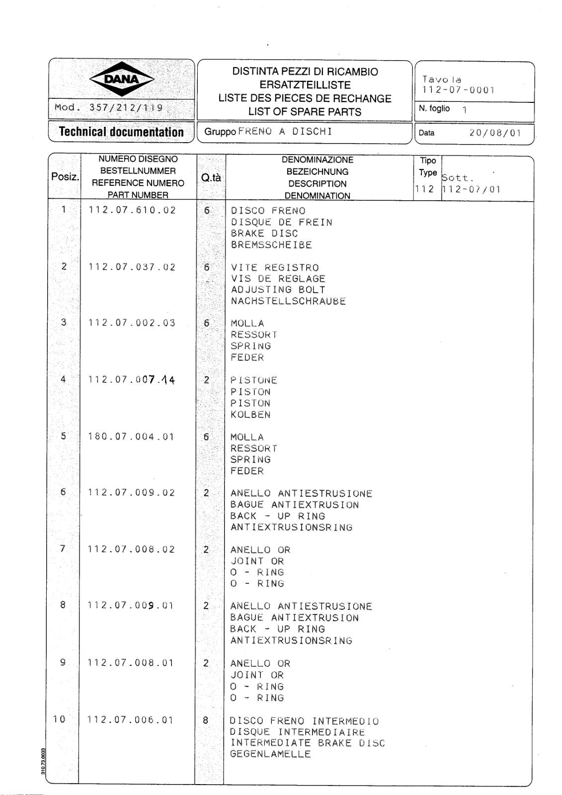Dana Spicer 357/212/119 Steering Axle with Drop Box Parts Catalog for Terex 3514 Telehandler – sample page 3