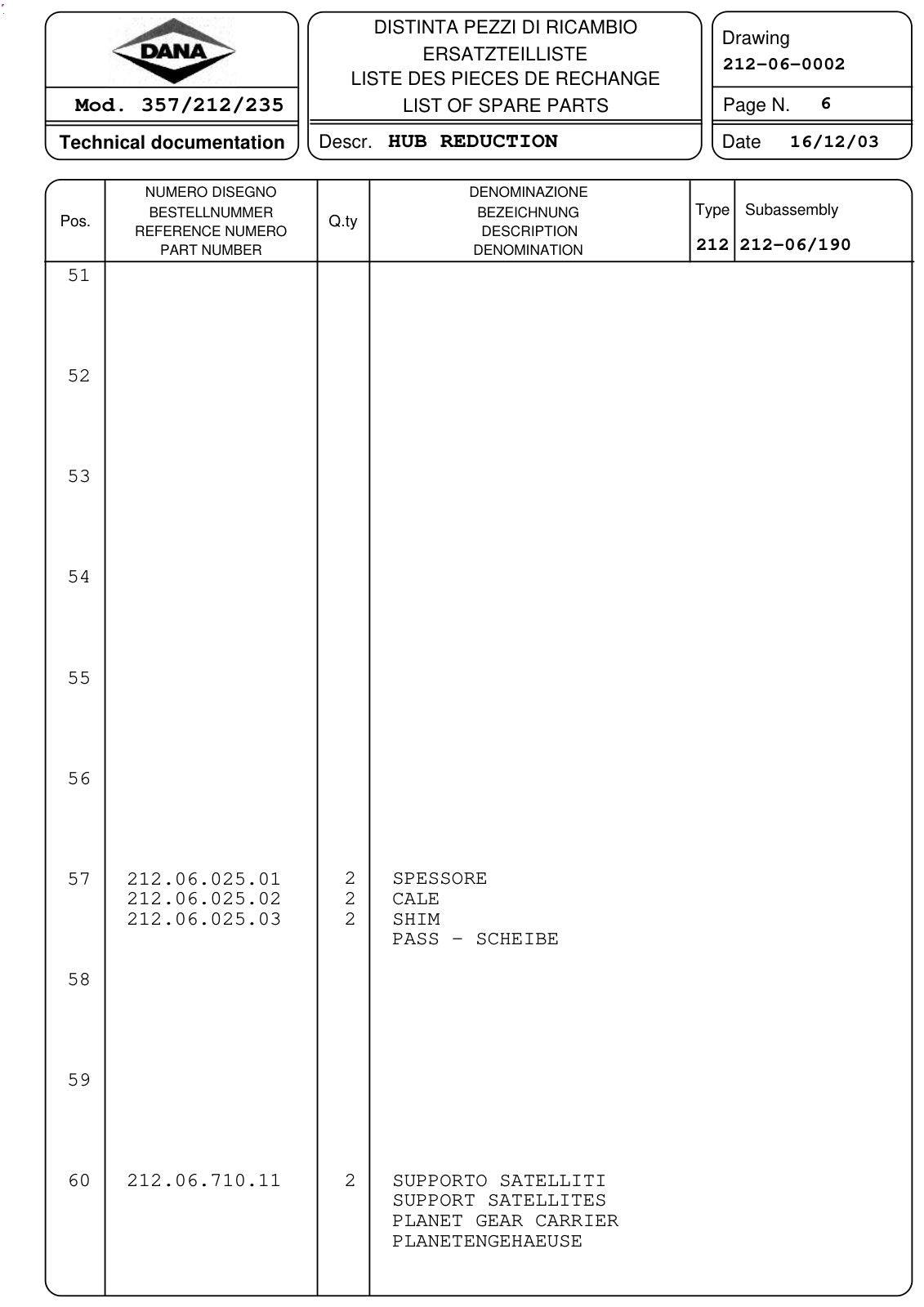 Dana Spicer 357/212/235 Steering Axle with Drop Box Parts Catalog for Piccini SCOUT 5500 Concrete Mixer – sample page 2