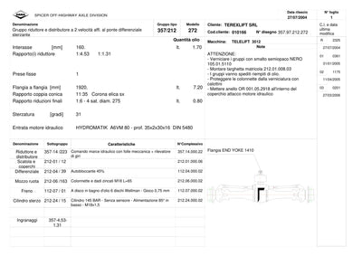 Dana Spicer 357/212/272 Steering Axle with Drop Box Parts Catalog for Terex 3512 Telehandler – sample page 1