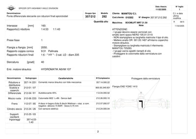 Dana Spicer 357/212/292 Steering Axle with Drop Box Parts Catalog for Manitou MRT 21.50 Telehandler (Manitou 725283) – sample page 1