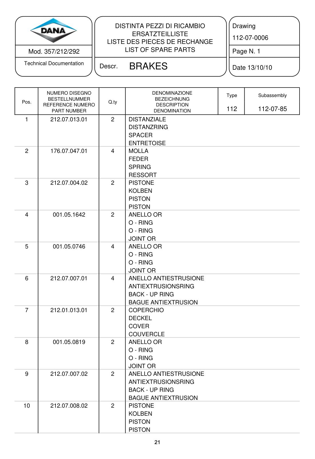Dana Spicer 357/212/292 Steering Axle with Drop Box Parts Catalog for Manitou MRT 21.50 Telehandler (Manitou 725283) – sample page 3