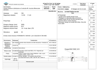 Dana Spicer 357/212/320 Steering Axle with Drop Box Parts Catalog for Fiori DB 400S Concrete Mixer – sample page 1