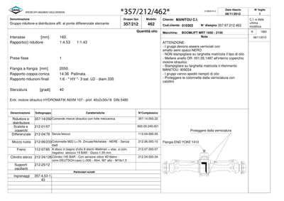 Dana Spicer 357/212/462 Steering Axle with Drop Box Parts Catalog for Manitou MRT 1850 - 2150 Telehandler – sample page 1