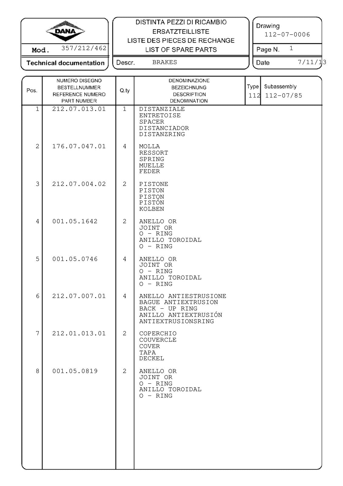 Dana Spicer 357/212/462 Steering Axle with Drop Box Parts Catalog for Manitou MRT 1850 - 2150 Telehandler – sample page 3