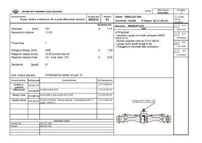 Dana Spicer 602/212/091 Steering Axle with Drop Box Parts Catalog for Terex 4010 Telehandler – sample page 1