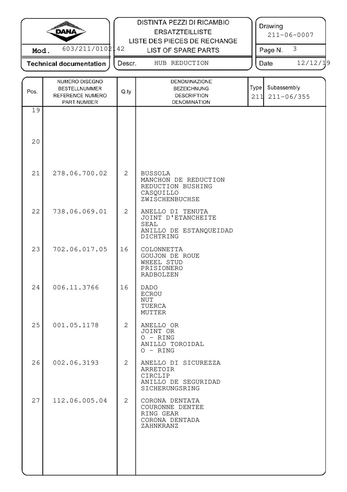 Dana Spicer 603/211/0102142 Steering Axle with Drop Box Parts Catalog for Bobcat – sample page 2