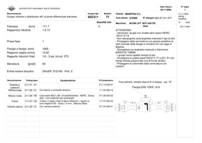 Dana Spicer 603/211/077 Steering Axle with Drop Box Parts Catalog for Manitou MVT 628/729 Telehandler (Manitou 738846) – sample page 1