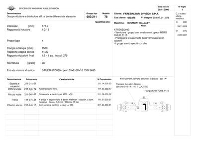 Dana Spicer 603/211/078 Steering Axle with Drop Box Parts Catalog for Faresin Telehandler – sample page 1