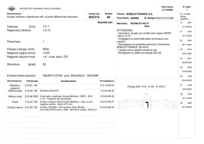 Dana Spicer 603/212/66 Steering Axle with Drop Box Parts Catalog for Bobcat NG 27 Telehandler – sample page 1