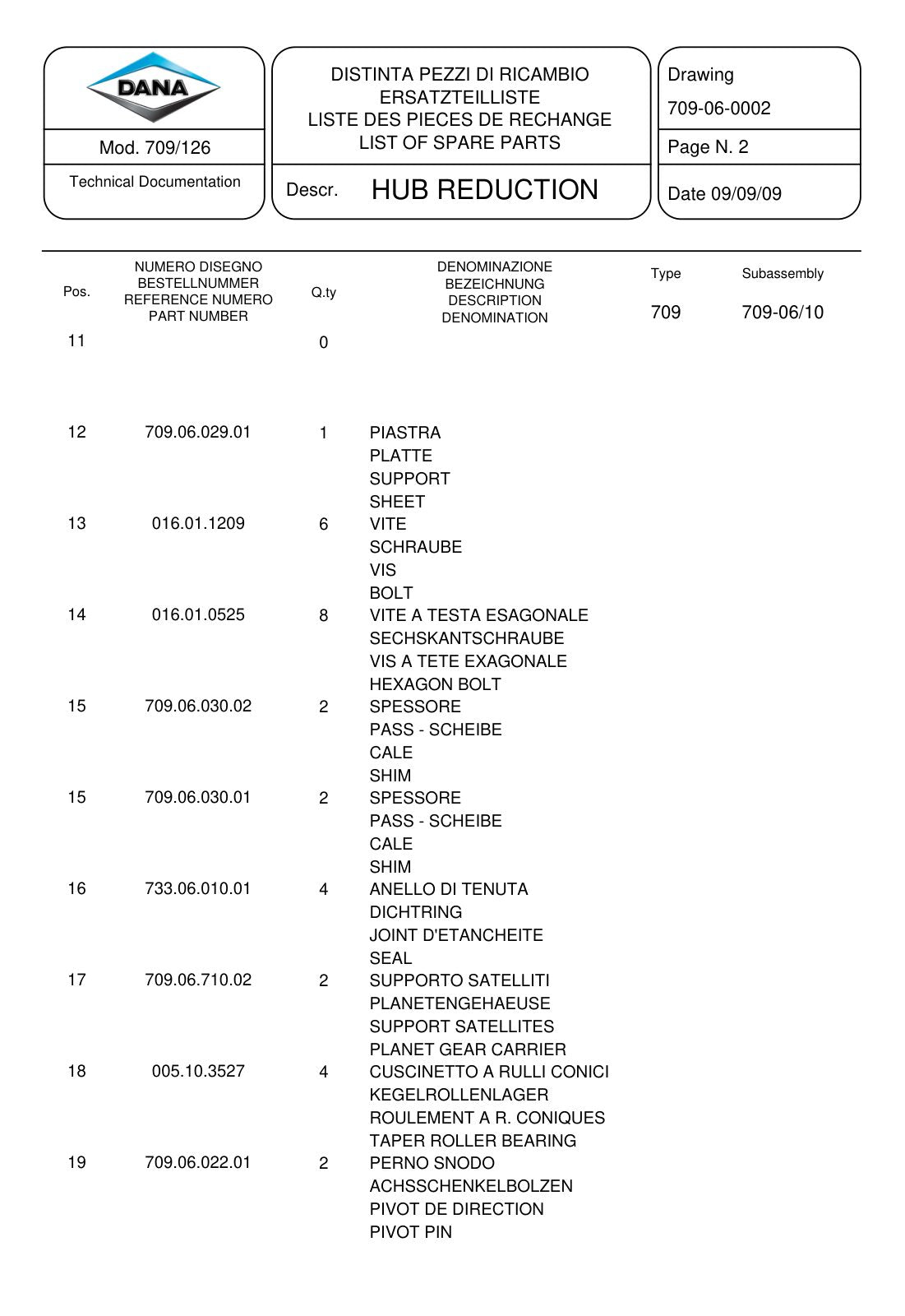Dana Spicer 709/126 Front Axle Parts Catalog for Fendt Tractor – sample page 2