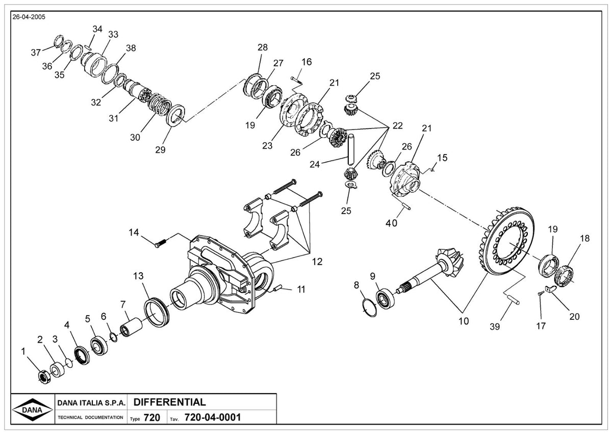 Dana Spicer 720/520 Front Axle Parts Catalog for Massey Ferguson Tractor – sample page 2