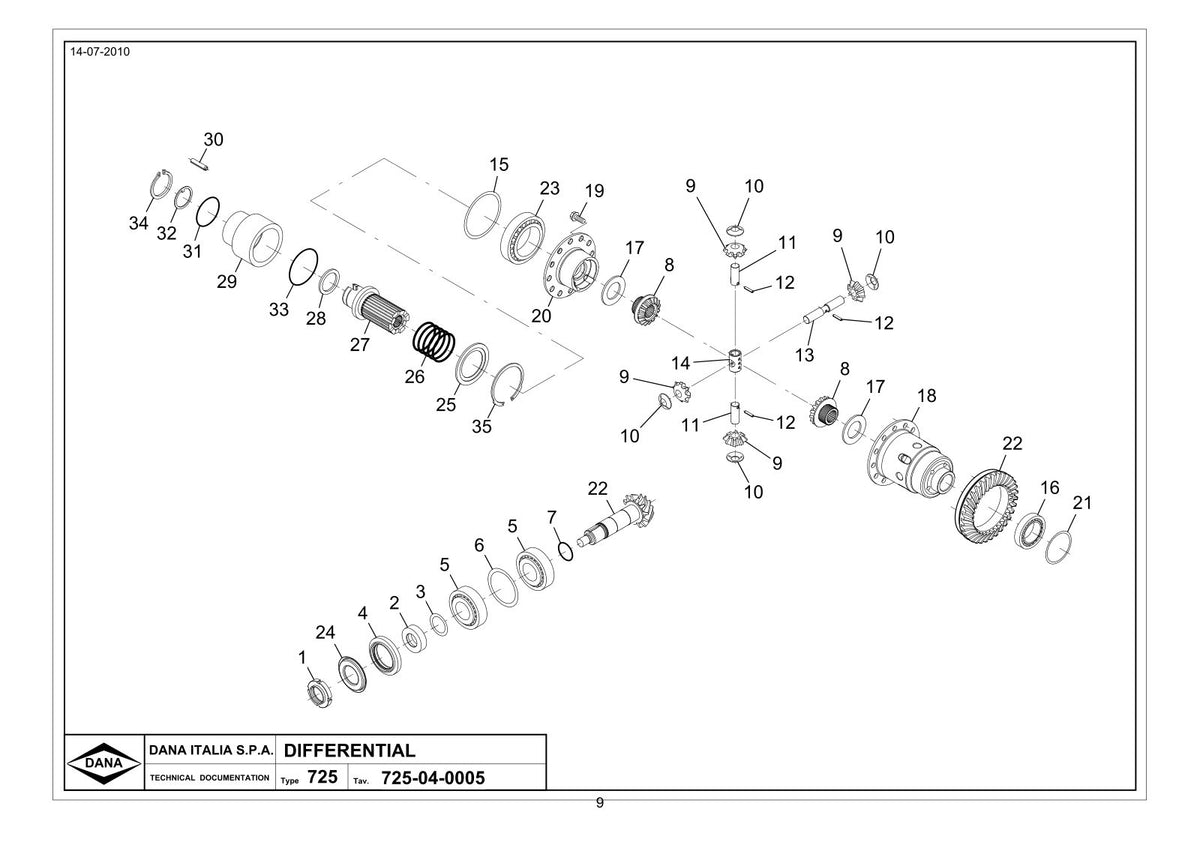 Dana Spicer 725/155 Front Axle Parts Catalog for Massey Ferguson Tractor – sample page 2