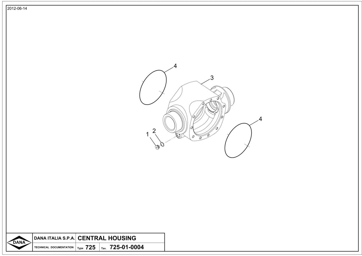 Dana Spicer 725/540 Front Axle Parts Catalog for Tractor – sample page 1