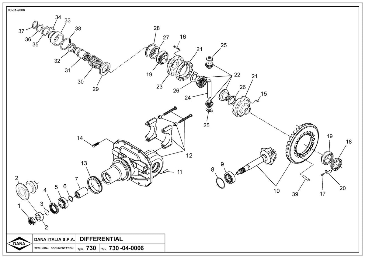 Dana Spicer 730/520 Front Axle Parts Catalog for Massey Ferguson Tractor – sample page 2