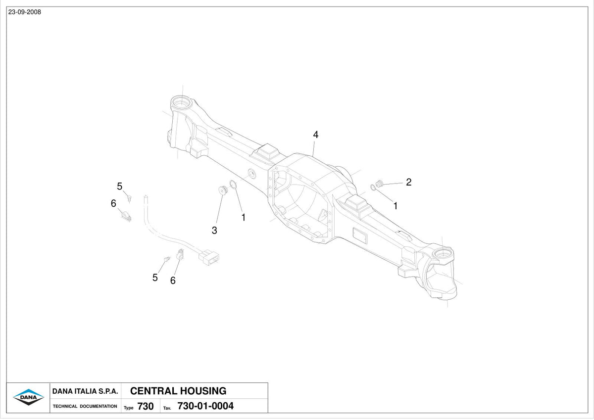 Dana Spicer 730/524 Front Axle Parts Catalog for Tractor – sample page 1