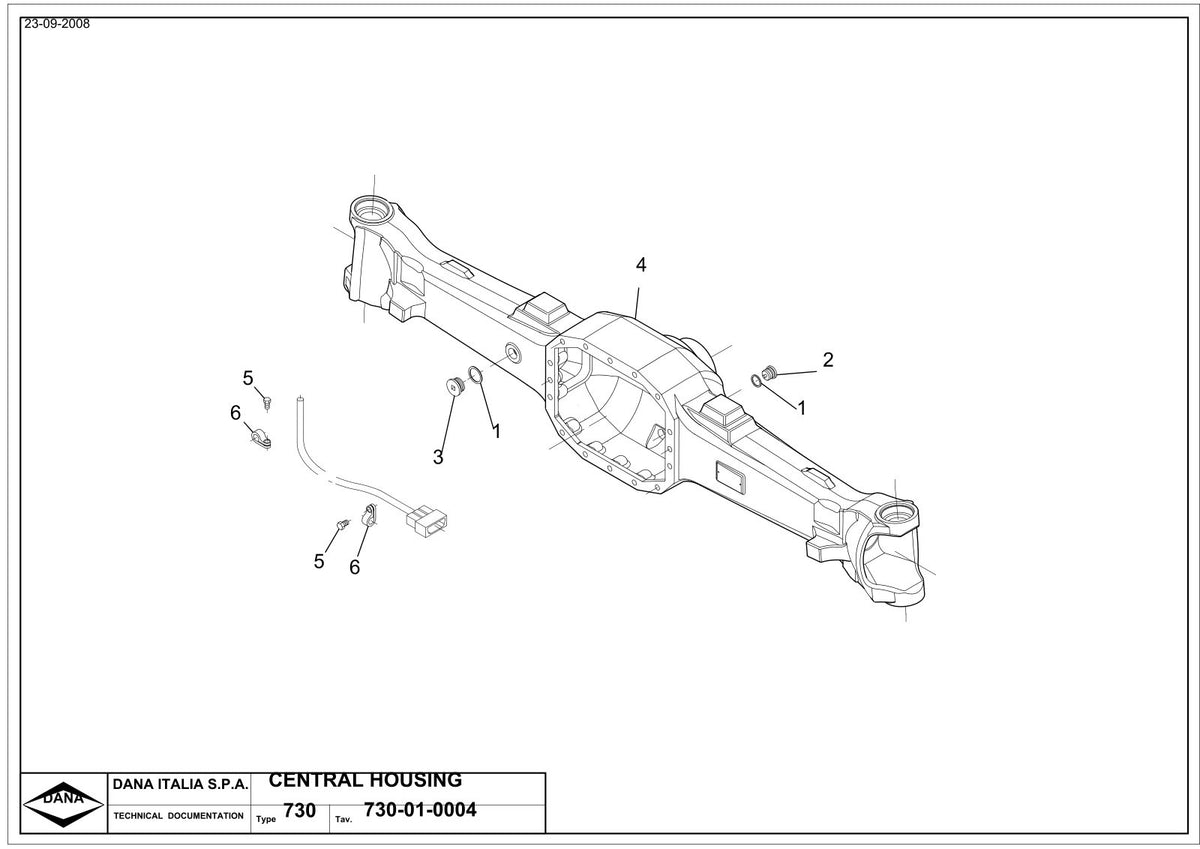Dana Spicer 733/505 Front Axle Parts Catalog for Tractor – sample page 1