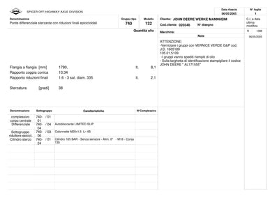 Dana Spicer 740/132 Front Axle Parts Catalog for John Deere Tractor (John Deere AL171555) – sample page 1