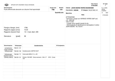 Dana Spicer 740/141 Front Axle Parts Catalog for John Deere Tractor (John Deere AL173216) – sample page 1