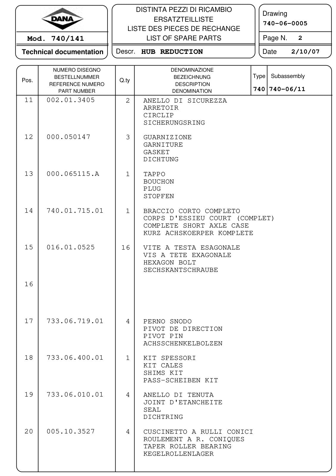 Dana Spicer 740/141 Front Axle Parts Catalog for John Deere Tractor (John Deere AL173216) – sample page 3