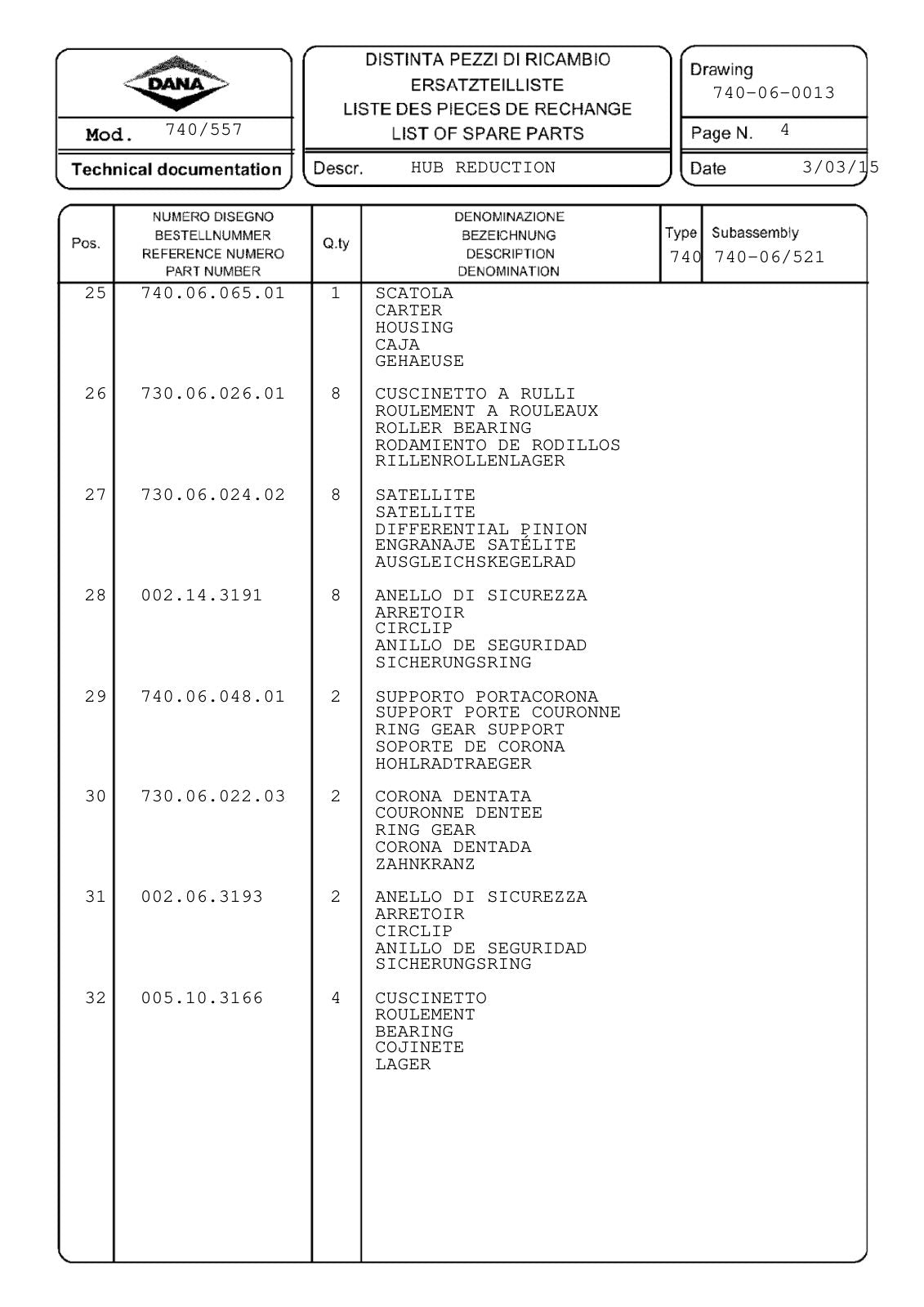 Dana Spicer 740/557 Front Axle Parts Catalog for Valtra Tractor – sample page 3