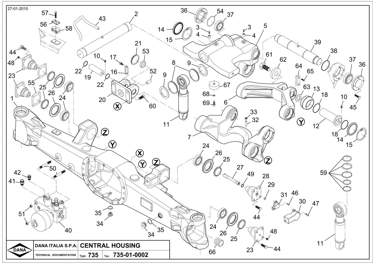 Dana Spicer 740/615 Front Axle Parts Catalog for AGCO Tractor – sample page 1