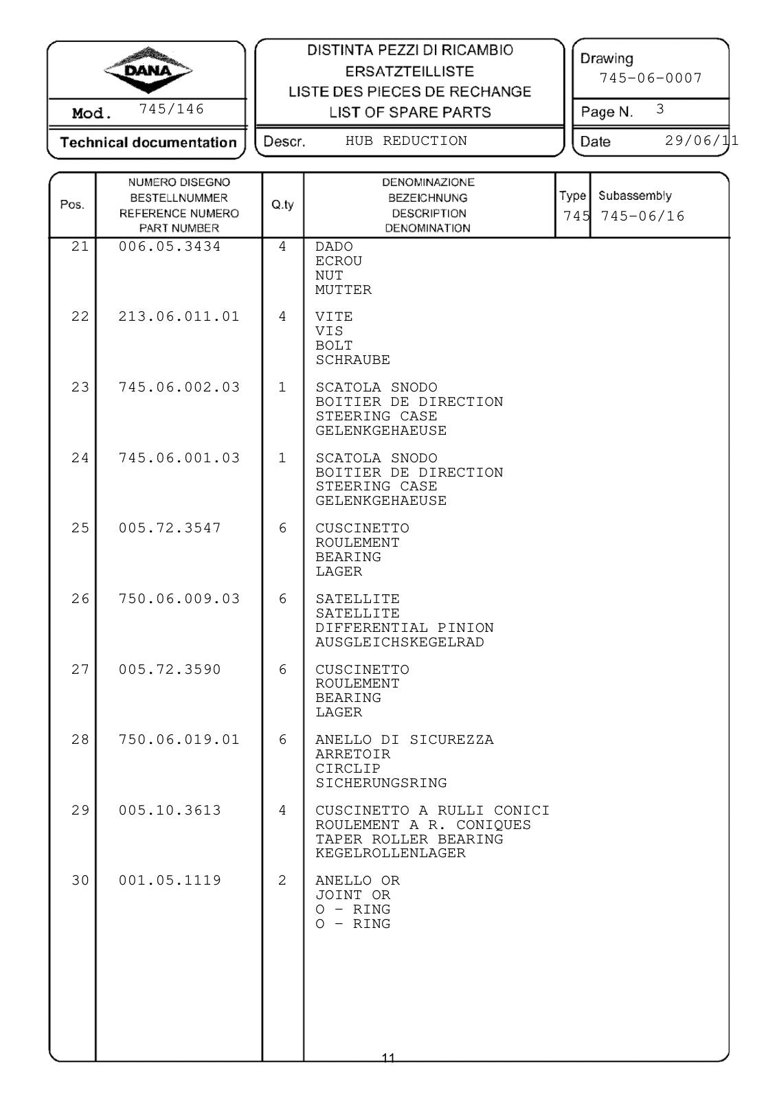 Dana Spicer 745/146 Front Axle Parts Catalog for Fendt Tractor – sample page 3
