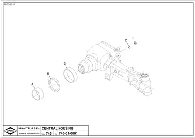 Dana Spicer 745/512 Front Axle Parts Catalog for Tractor – sample page 1