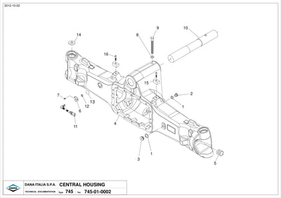 Dana Spicer 745/517 Front Axle Parts Catalog for Tractor – sample page 1