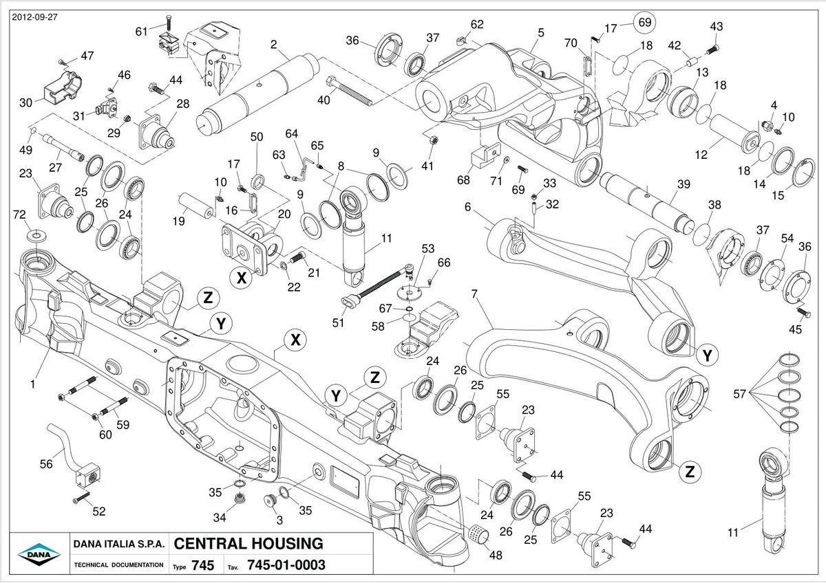 Dana Spicer 745/620 Front Axle Parts Catalog for Claas Tractor – sample page 1