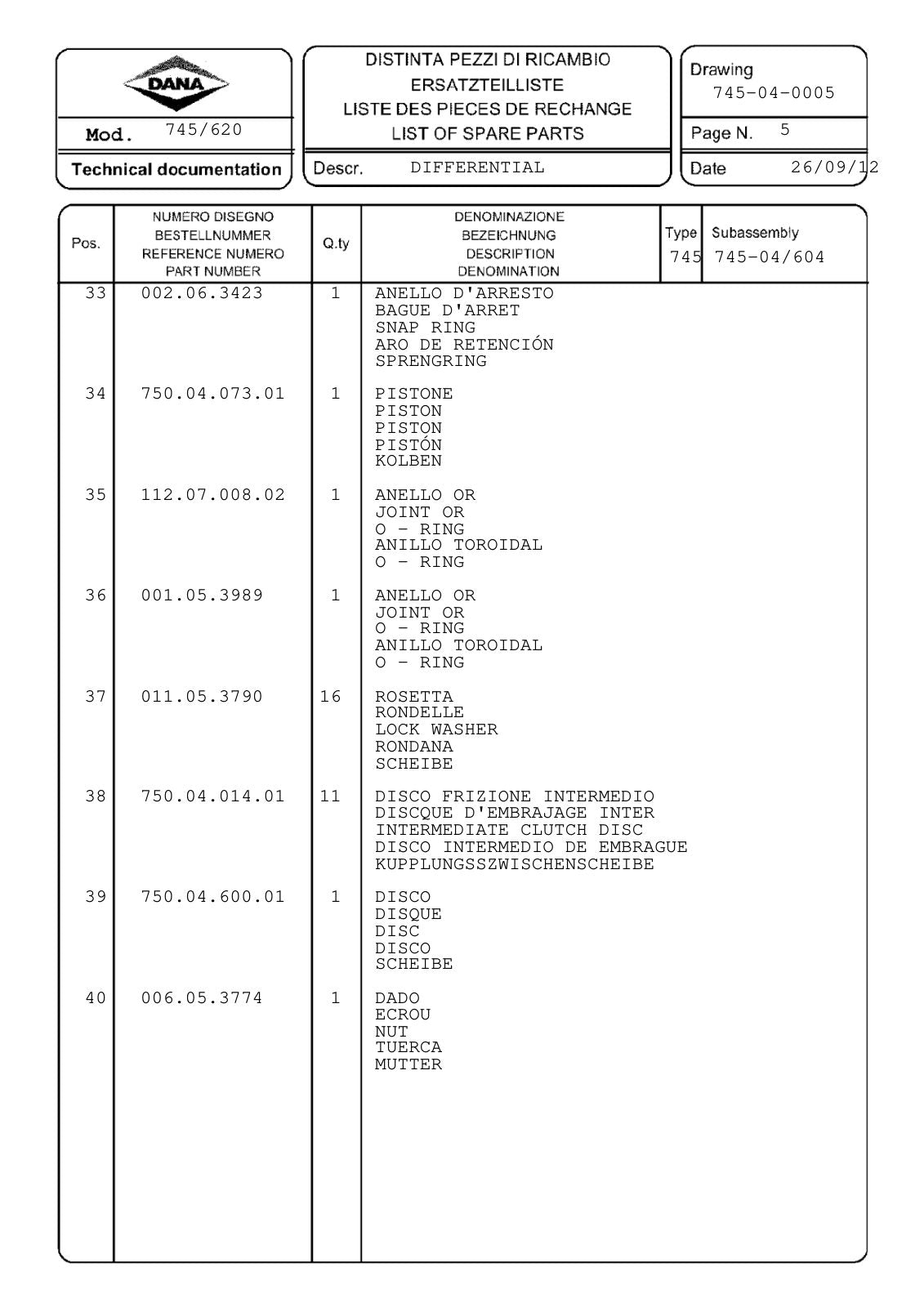 Dana Spicer 745/620 Front Axle Parts Catalog for Claas Tractor – sample page 2