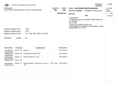 Dana Spicer 750/144 Front Axle Parts Catalog for John Deere Tractor (John Deere AL171807) – sample page 1