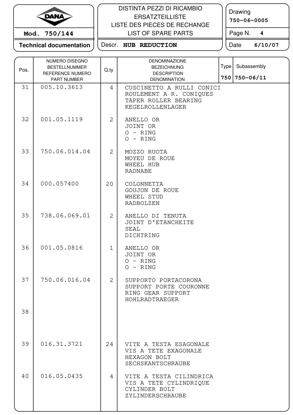 Dana Spicer 750/144 Front Axle Parts Catalog for John Deere Tractor (John Deere AL171807) – sample page 3