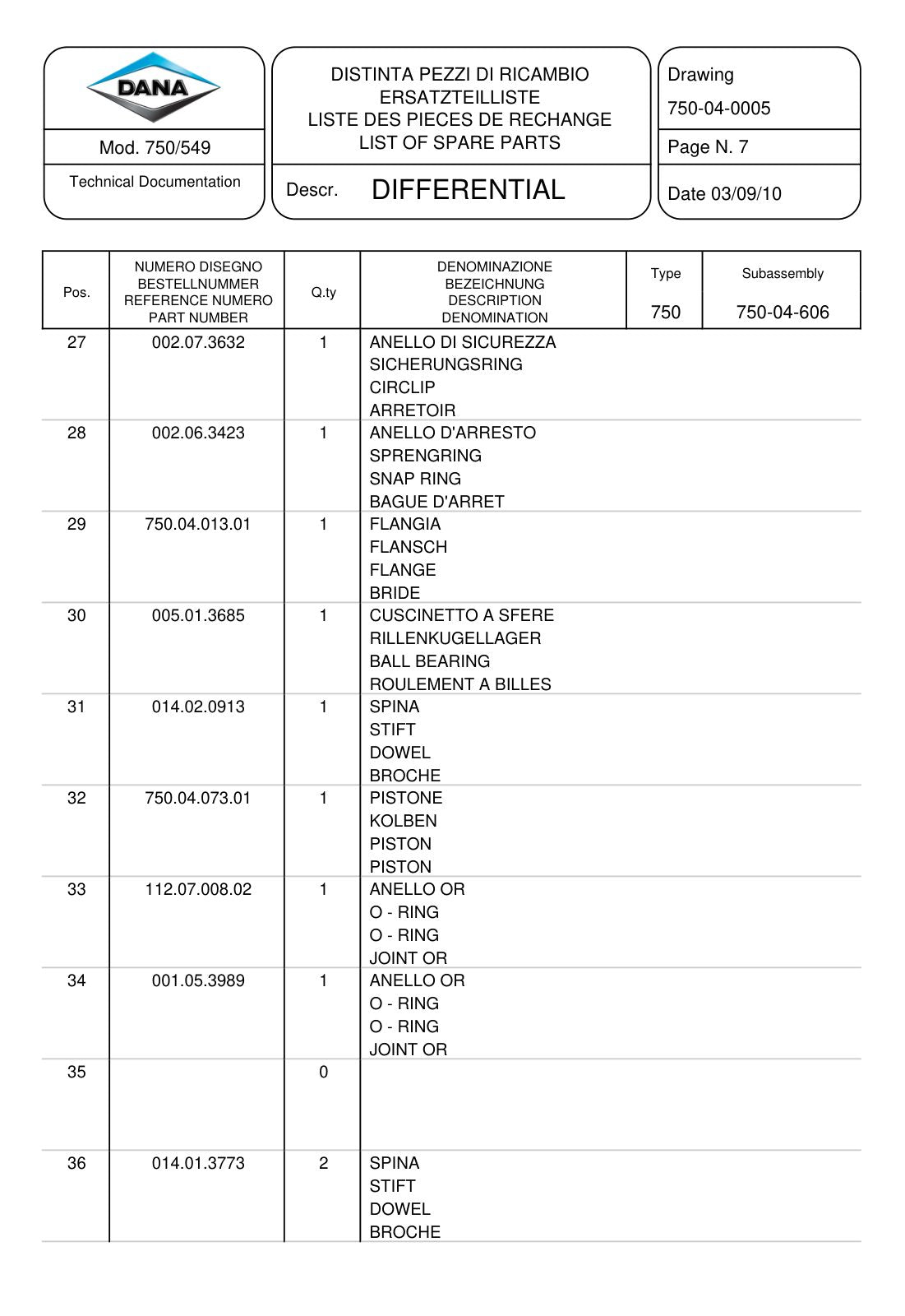 Dana Spicer 750/549 Front Axle Parts Catalog for Claas Tractor – sample page 2