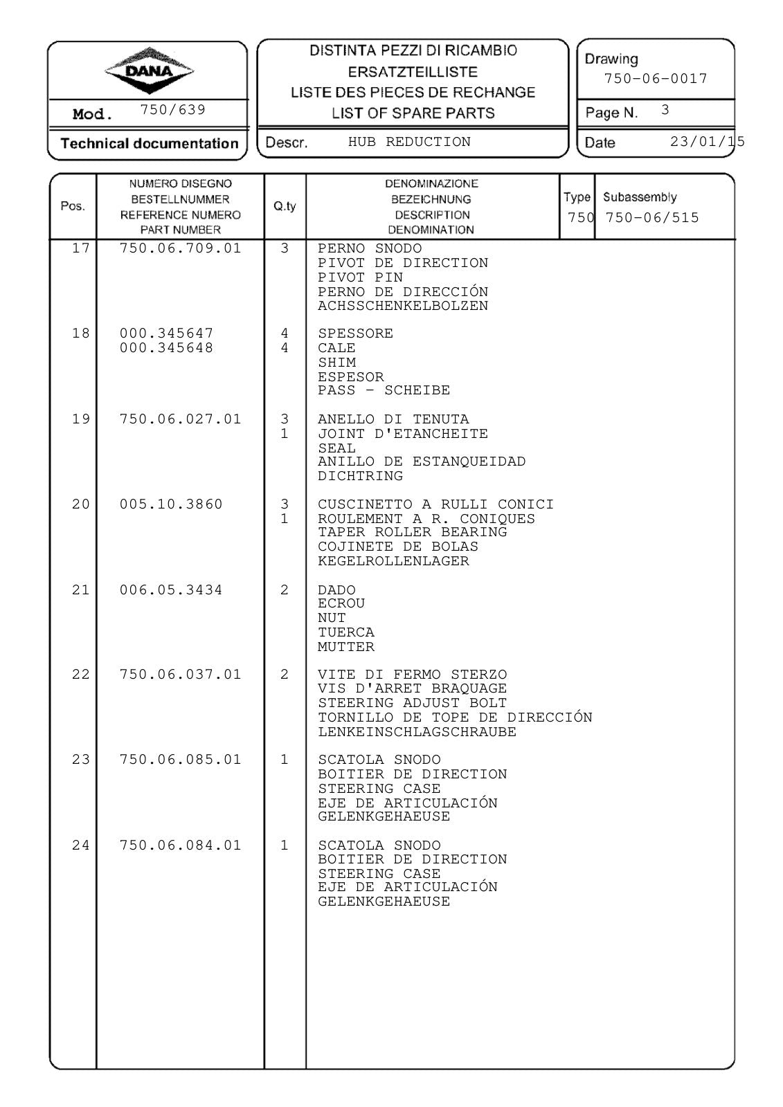 Dana Spicer 750/639 Front Axle Parts Catalog for Massey Ferguson Tractor – sample page 3