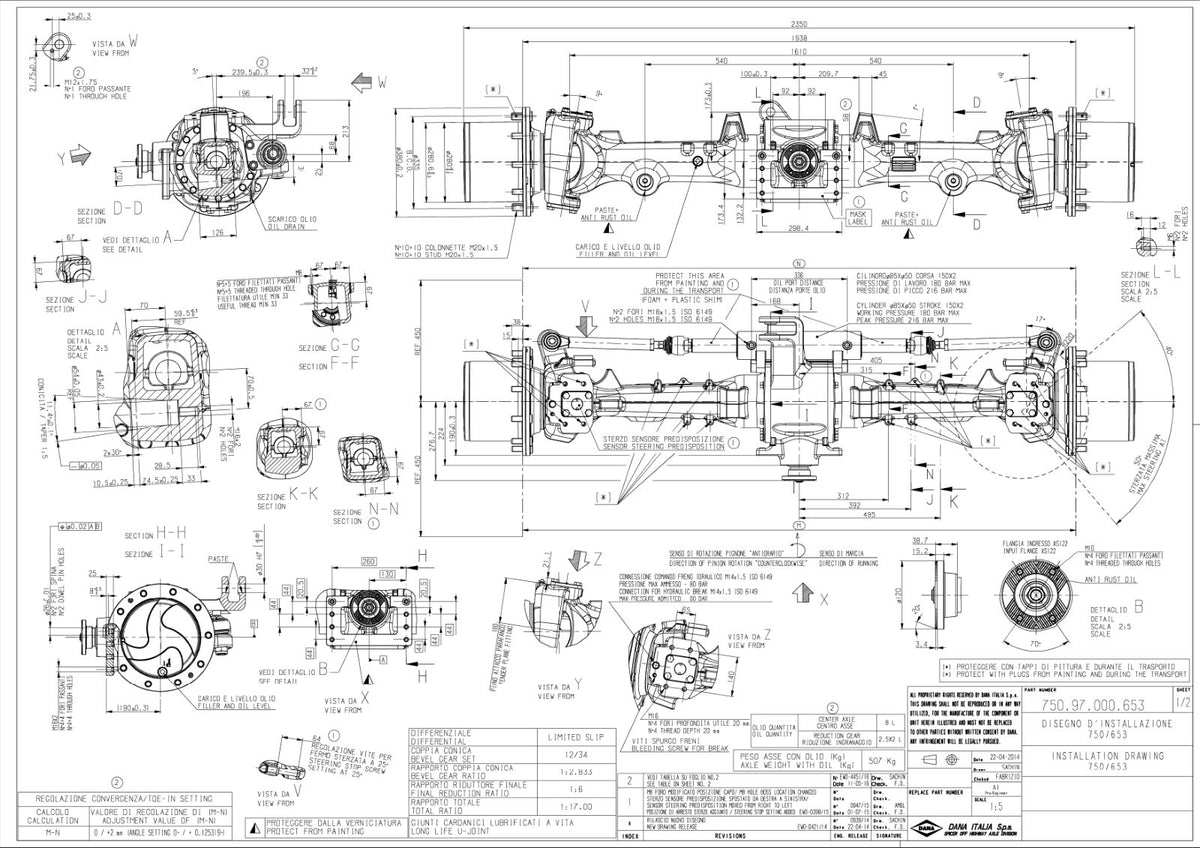 Dana Spicer 750/653 Front Axle Parts Catalog for Claas Tractor – sample page 1
