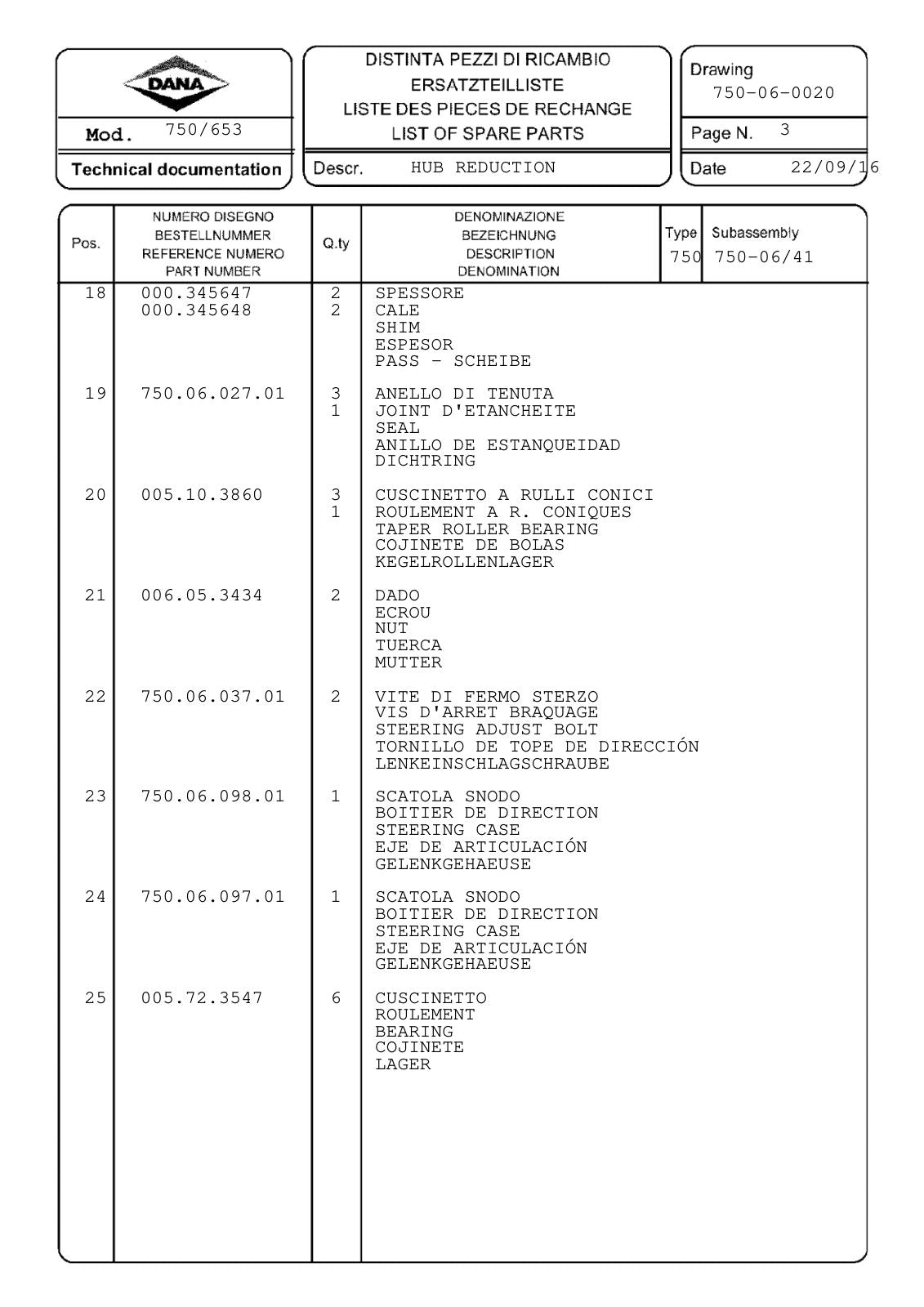 Dana Spicer 750/653 Front Axle Parts Catalog for Claas Tractor – sample page 2
