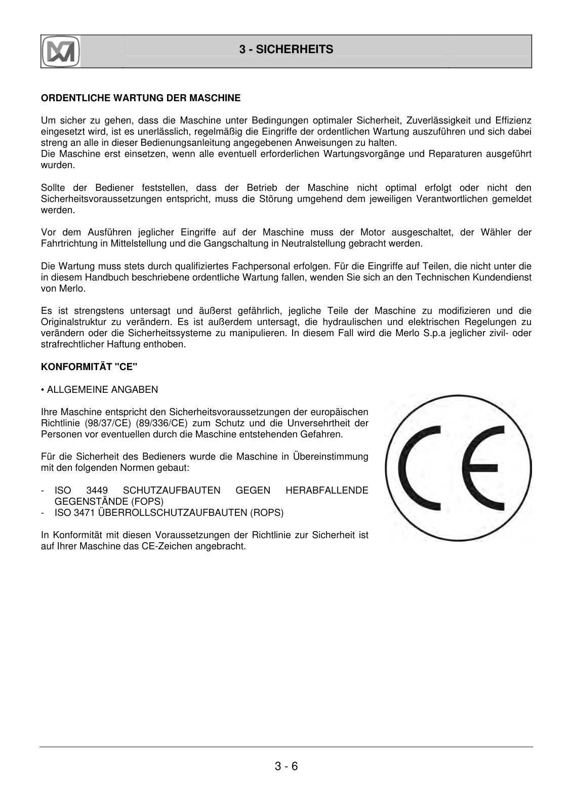 Merlo Panoramic P25.6, P25.6L Service Manual Set with Diagrams (German) – sample page 1
