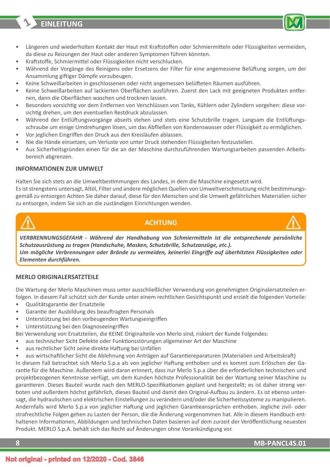 Merlo Panoramic Modular P35.11, P40.13, P40.14, P40.17, P50.18 Service Manual Set (German) – sample page 4